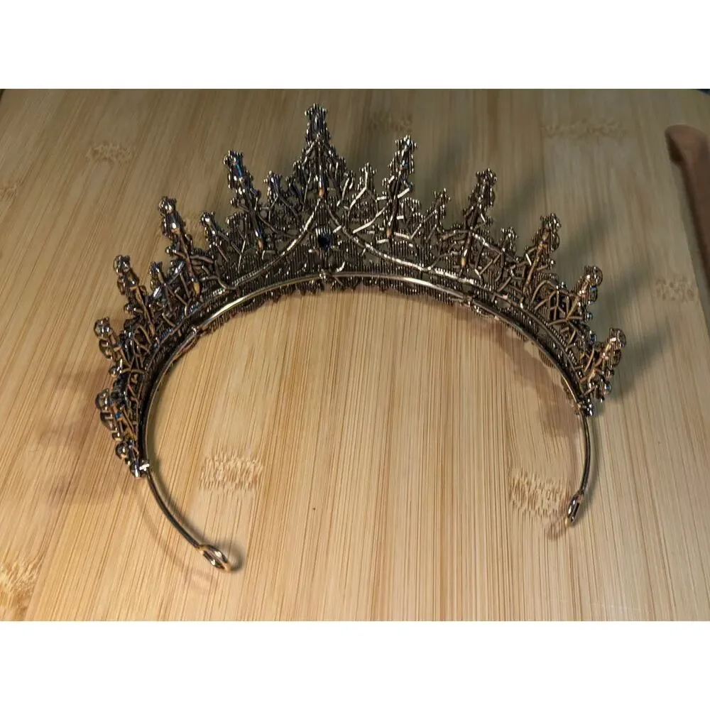 Silver w/ Black Rhinestones Princess Style Tiara